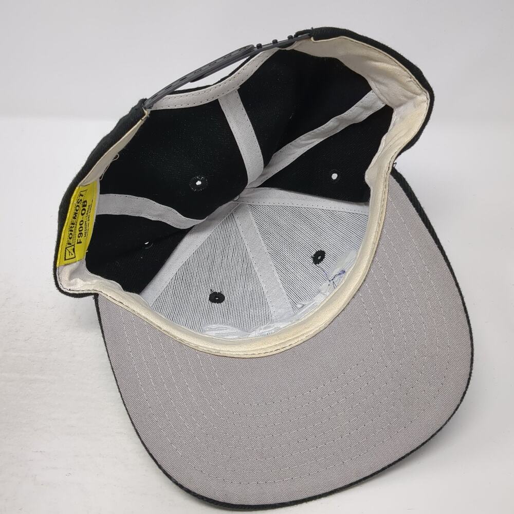 Eas Snapback Hat Solid Black Large Adjustable Emb… - image 7